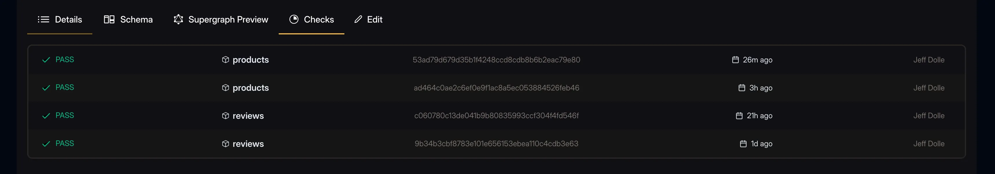 Schema Proposal checks tab